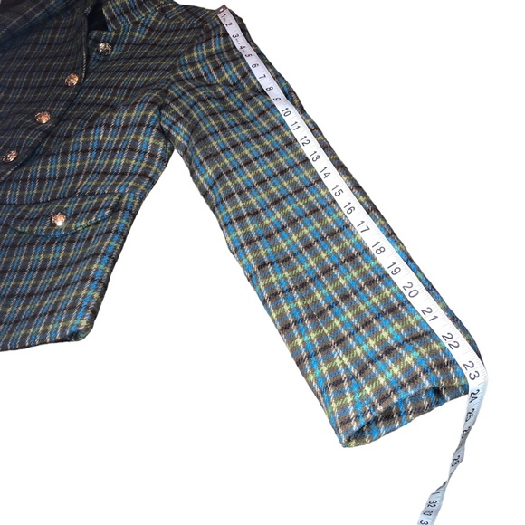 Talbots Shetland Officer Jacket Size 2 Wool Blend Apple Plaid Original Tag - Picture 12 of 13